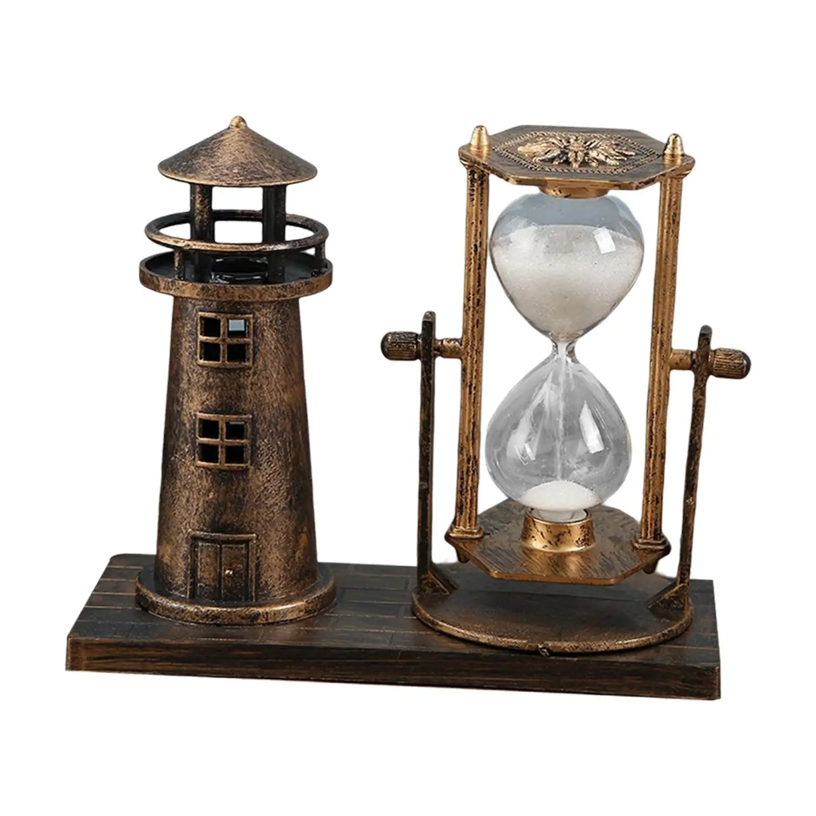 Decoração de ampulheta de farol, enfeite de mesa, escultura, torre de vigia para mesa, escritório, presente de inauguração