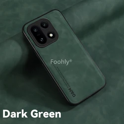 Nubuck Leather Shockproof Magnetic Protective Phone Case - OnePlus 15R (Green)