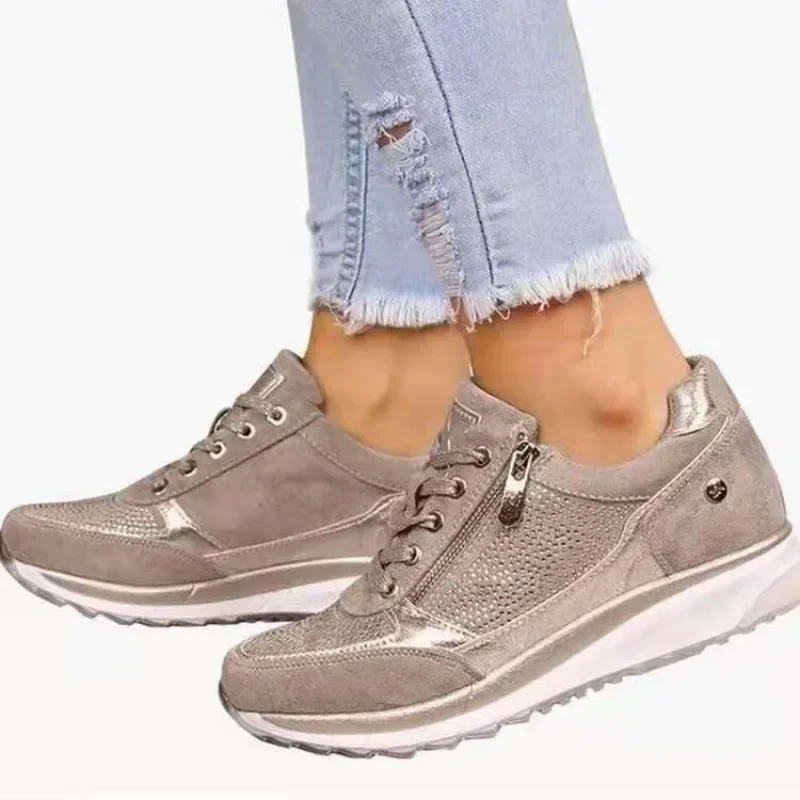New Design Sneakers for Women Fashion Rhinestone Women's Casual Shoes 2024 Hot Sell Comfortable Slip-on Women's Platform Shoes 2
