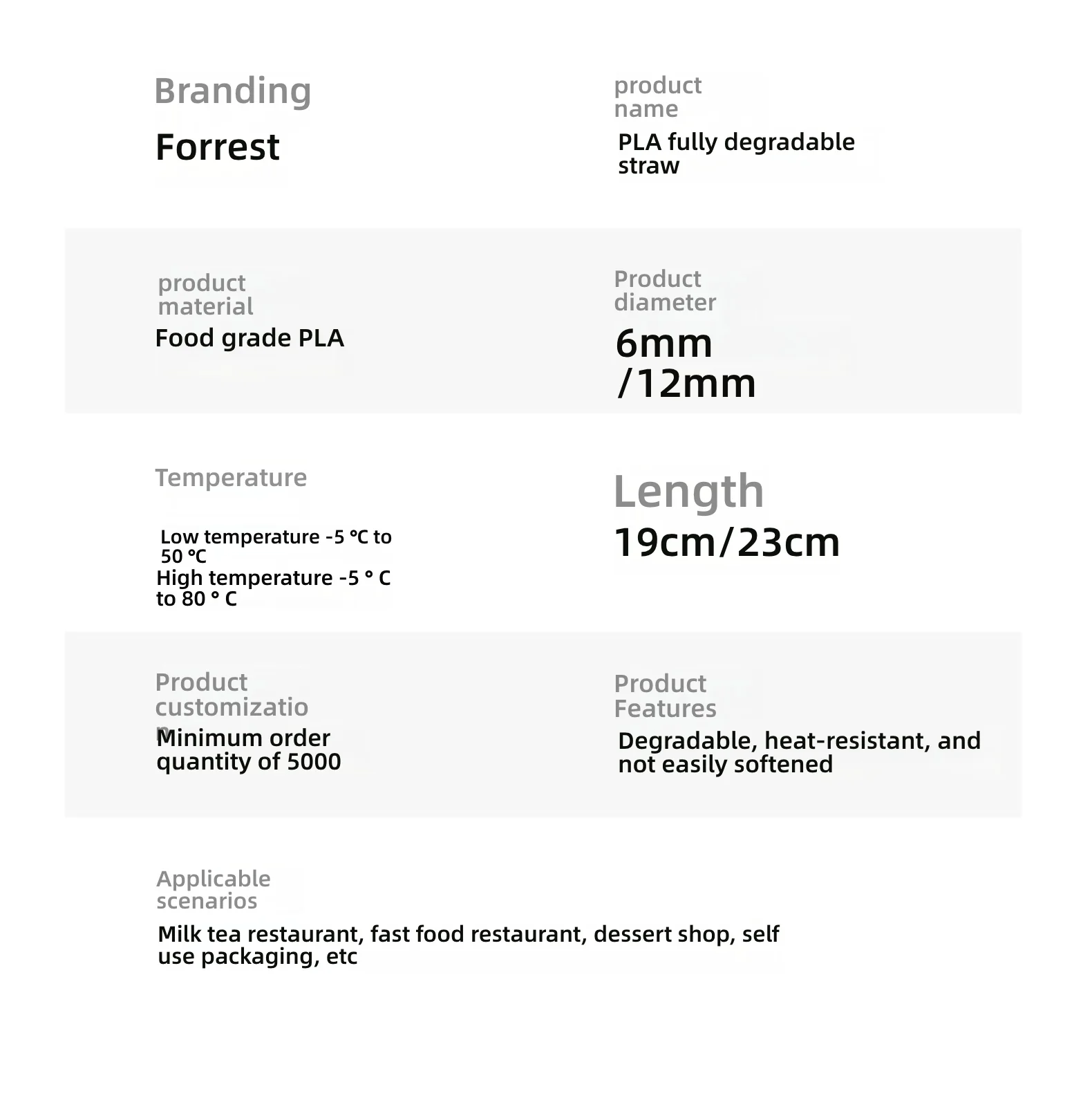 Wholesale Disposable PLA Milk Tea Straws – Flexible, large straight tube straws perfect... - SKU DPS22557 - UGI Packaging