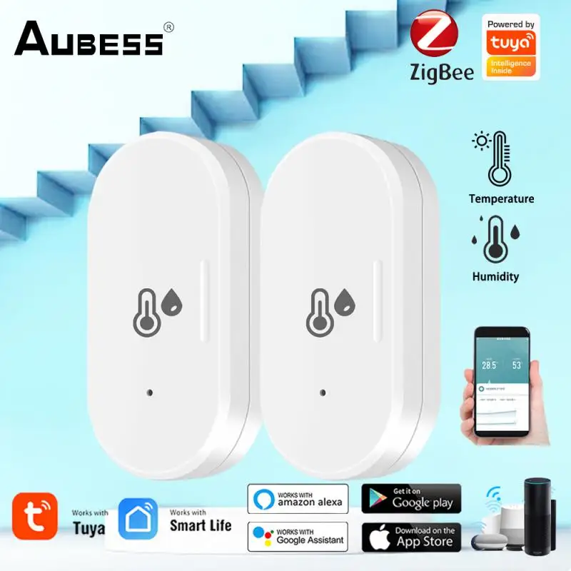 

ZigBee Temperature Humidity Sensor APP Remote Monitor Indoor Thermometer Hygrometer Voice Control Work With Alexa Google Home