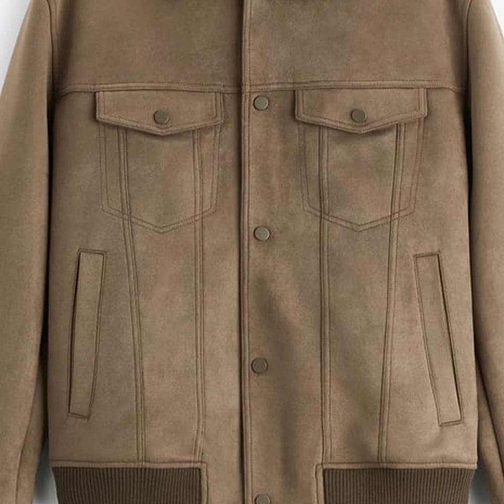 Stilvoll und vielseitig: Slim Fit Herrenjacke aus Wildlederimitat für Frühling und Herbst Vestes Novas