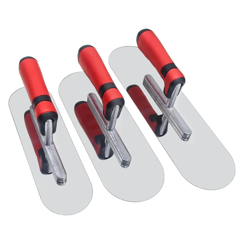 Stainless Steel Pool Trowel Drywall Plastering Masonry Construction Kit Flat Finishing Trowel (14" X 4" & 11"X4" & 10"X3")
