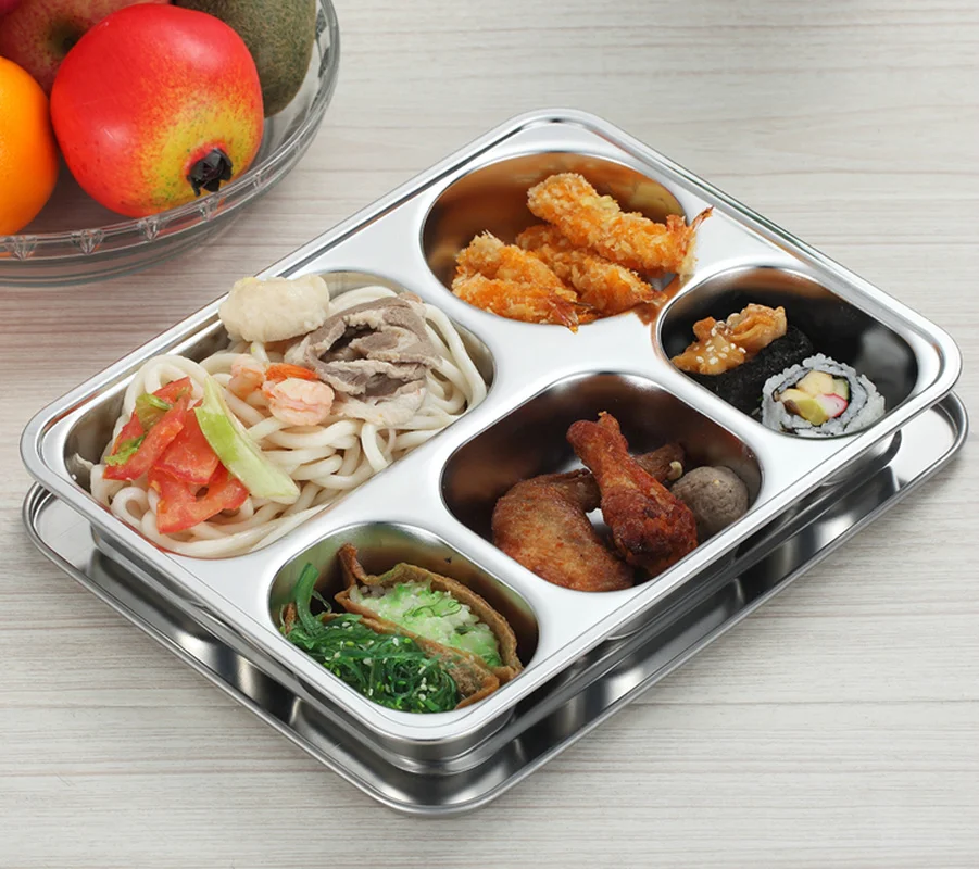 Stainless Steel Insulated Snack Plate-Sealable Bento Lunch Box-Thermal Food Container for Tableware & Dinner