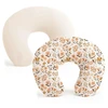 2PCS Baby Nursing Pillow Cover Printing Design Removable U Shape Breastfeeding Pillow Sleeve Ultra Soft Slipcover 2
