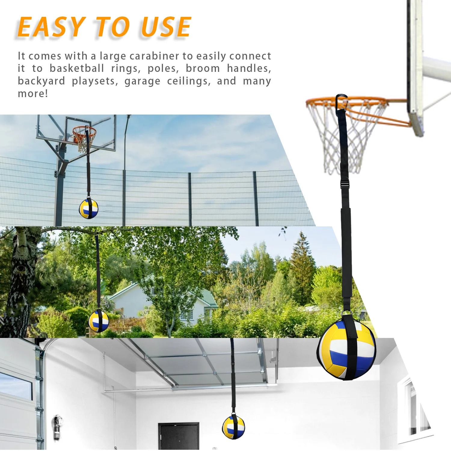 Volleyball Spike Trainer -Solo Serve & Attack Practice Tool Boost Your Serving, Jumping, Arm Swing Techniques & Spiking Strength