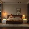 Nightstand Set of 2 LED Nightstand with 2 Drawers,Night Stand Set 2 with LED Light,Bedside Table with Drawers for Bedroom,White 6