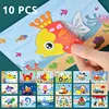 10 Pcs 3D EVA Foam Sticker Creative Art Craft Kit for Kids Boys Girls DIY Cartoon Animal Transportation Painting for Education 1