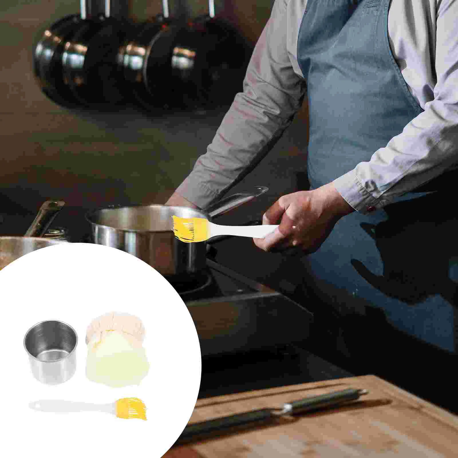 

Pancake Spreading Tool Pancake Pan Oil Applicator with Oil Brush and Tray