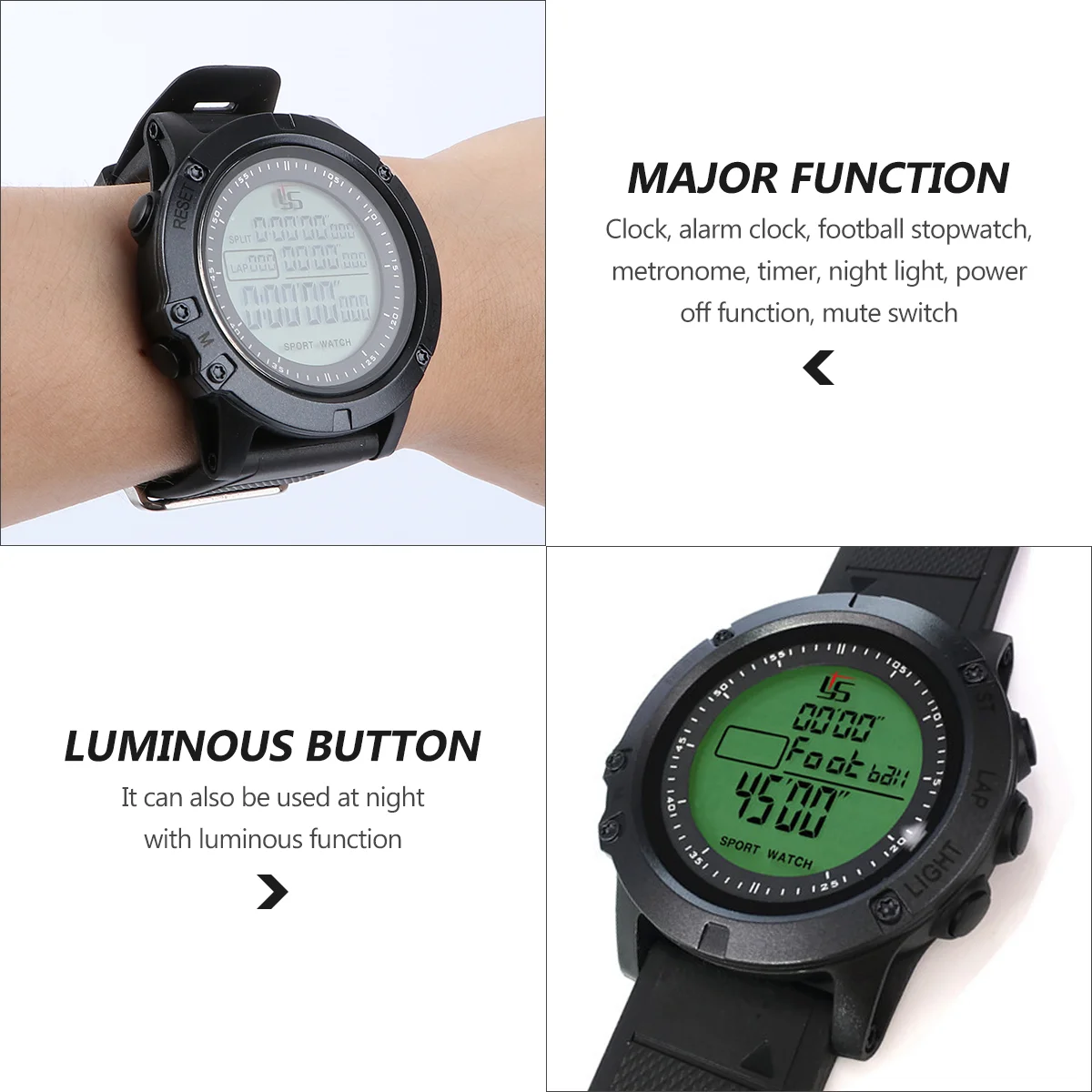 Multifunction Watches Soccer Referee Watches Stopwatch Timer Chronograph Countdown Football Club Male Judge'S Stopwatch soccer referee watches
