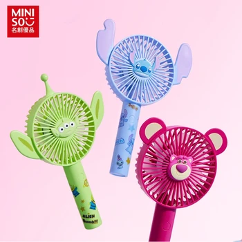 Miniso 디즈니 시리즈 데스크톱 핸드헬드 소형 선풍기 스티치, Lotso 외계인 사무실 사일런트 미니 선풍기, 어린이 장난감 생일 선물