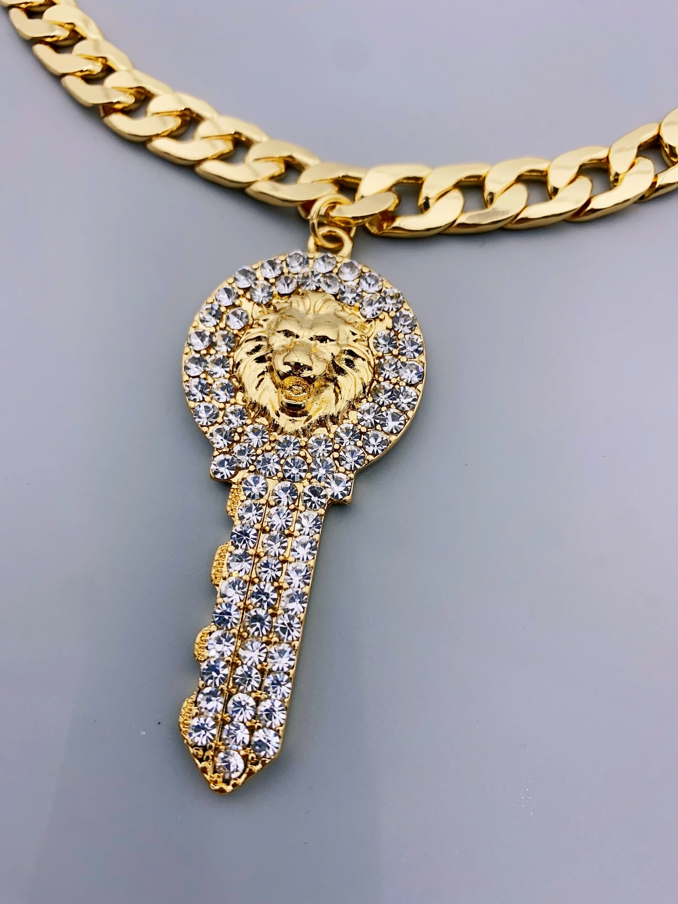 Collana Da Uomo Con Ciondolo A Forma Di Testa Di Leone - Foto 3