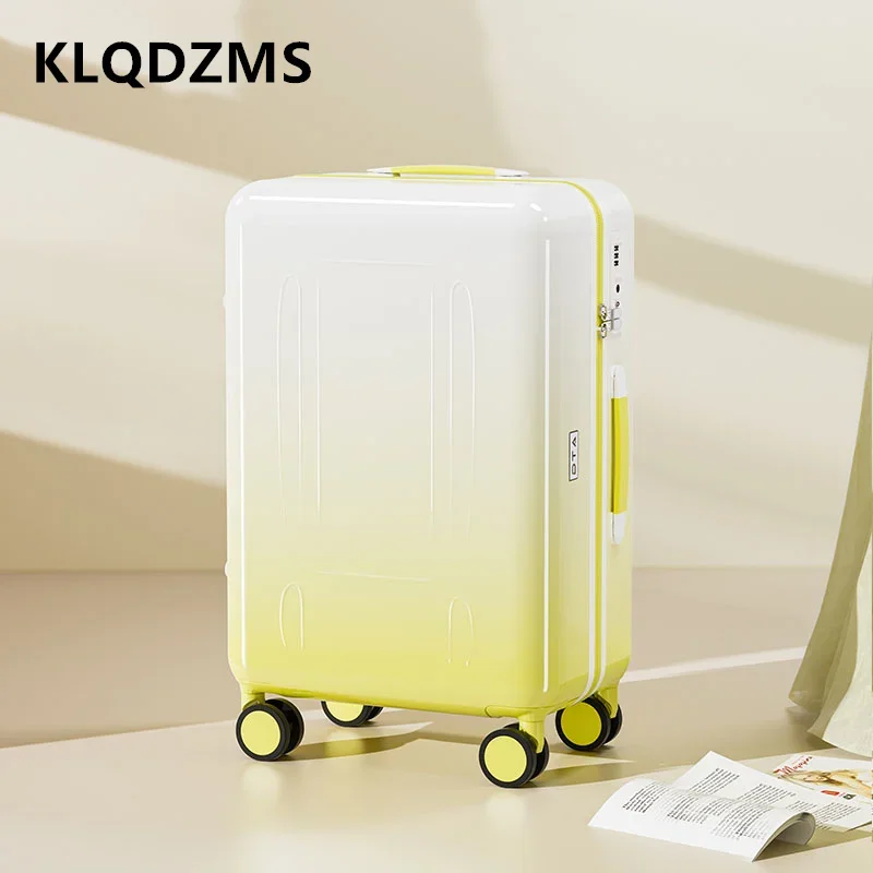 KLQDZMS ABS+PC Suitcase 20 Inch Boarding Case 24" Cart Case Cart Style Travel Bag USB Charging Port Carry-on Travel Luggage