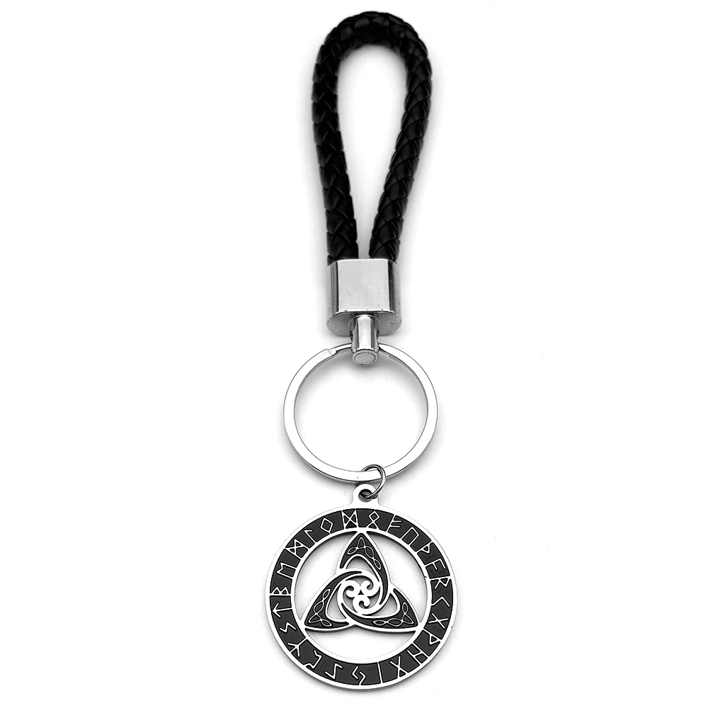 Triquetra Runen Keltischer Knoten Schlüsselanhänger für Damen und Herren, Edelstahl, silberfarben, Glaube, Glücksbringer, Schlüsselanhänger, Schmuck, Geschenke – Detail 10