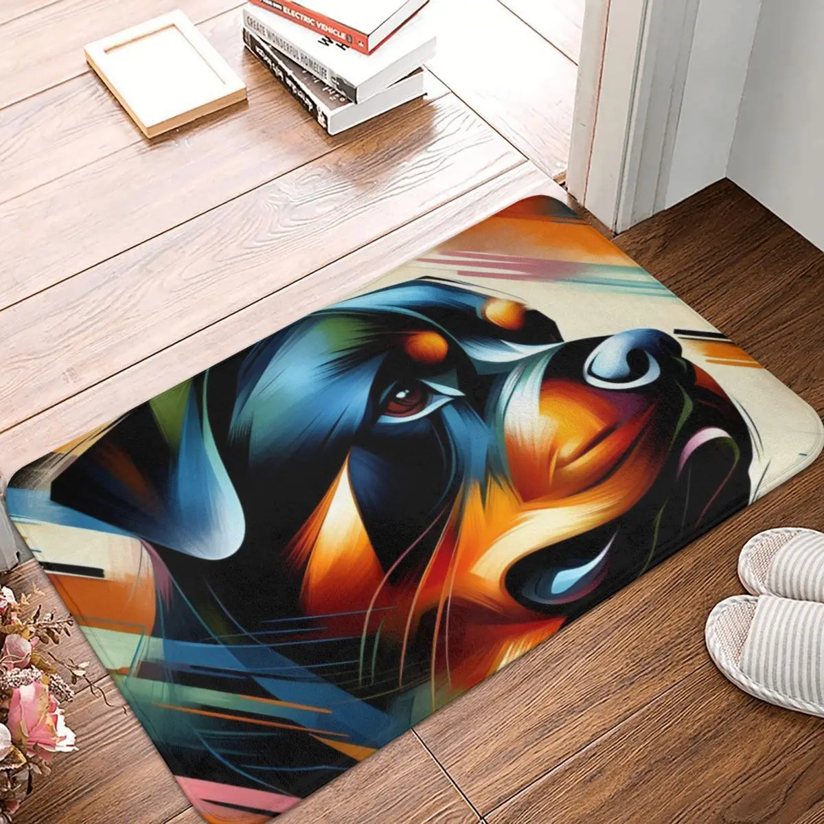 

Abstract Dog Tapestry Anti-slip Doormat Floor Mat Sand Scraping Carpet Rug for Kitchen Entrance Home Balcony Footpad Mats