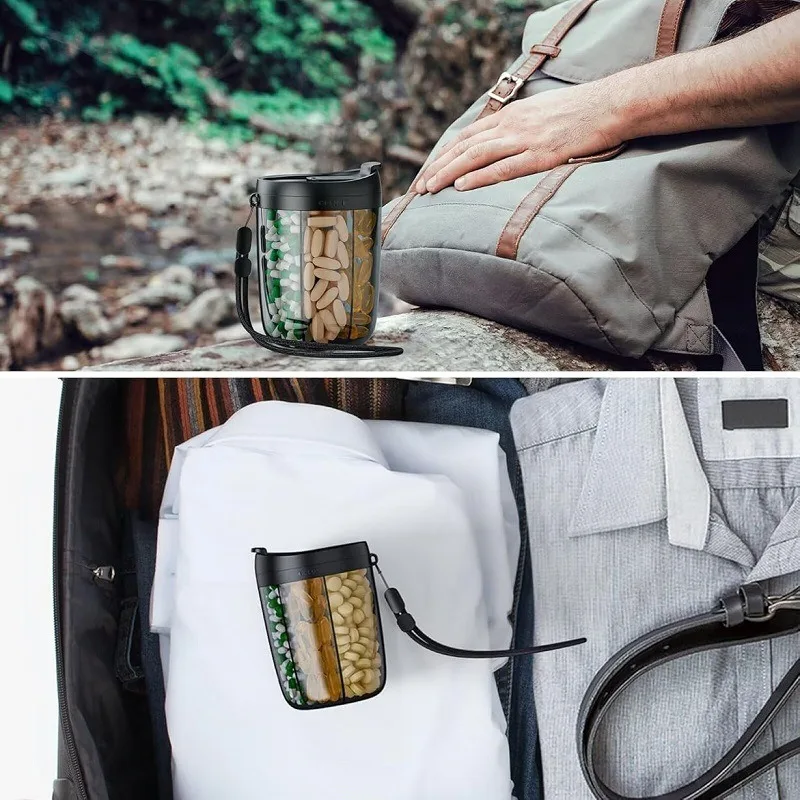 Transparent Sealed Storage Jar - Moisture-Proof Home Organizer for Convenient and Practical Use - Ideal for Medications