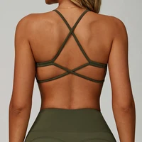Gym Bras Cross Shoulder Straps Sports Underwear Anti-Sweat Fitness Top Women Yoga Bra Shockproof Crop Top Push Up Workout Tops - Image 3