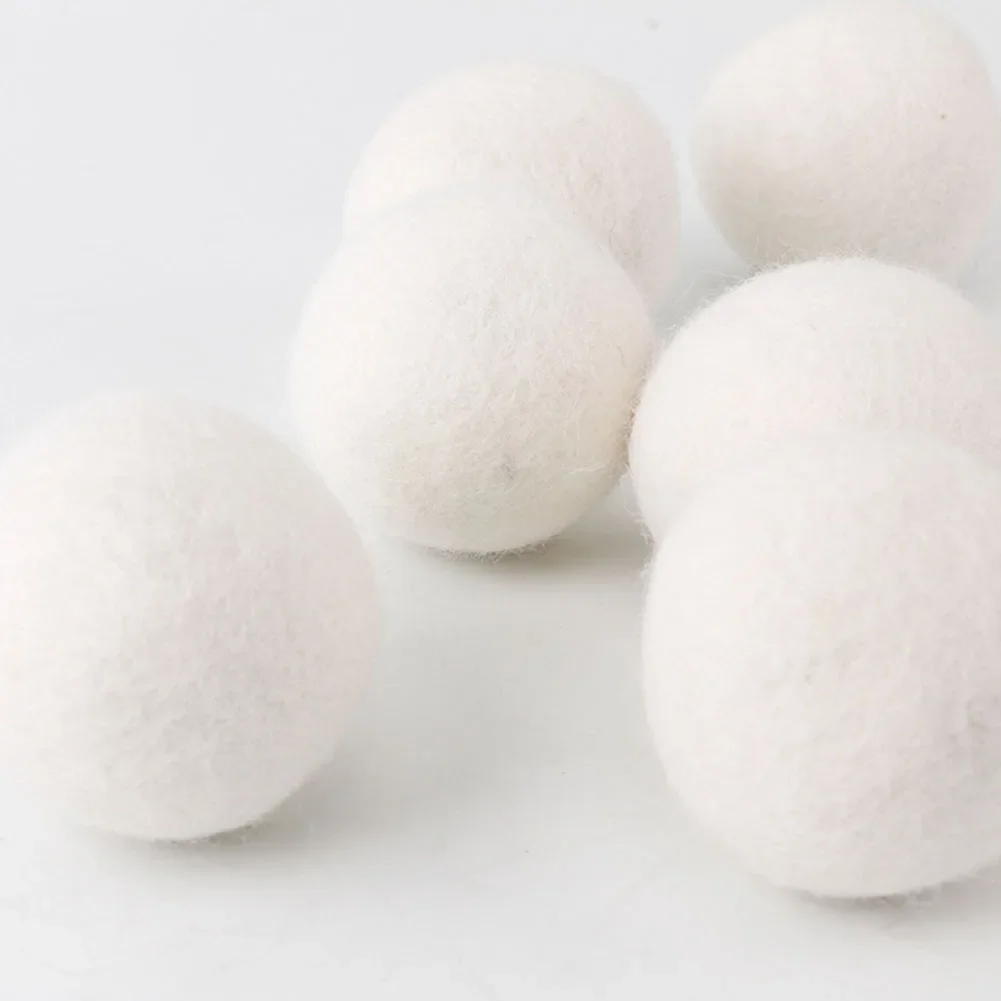 Reusable Wool Dryer Balls Softener Laundry Fleece Dry Kit Ball Home Clothes Dryer Washing Machine Accessories 3/4/5cm 6-1PCS