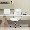 Office Chair PU Leather Executive High Back Computer Desk Chair Adjustable Height Flip-up Armrests Lumbar Support Swivel Rolling 2