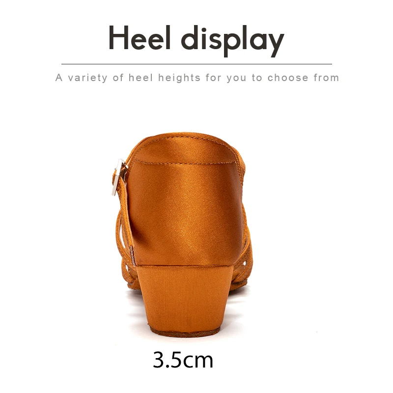 New Girls Latin Dance Shoes Ballroom Salsa Dancing Shoes Low Heels Children Tango Salsa Sandals Dance Shoes For Ladies Women 6