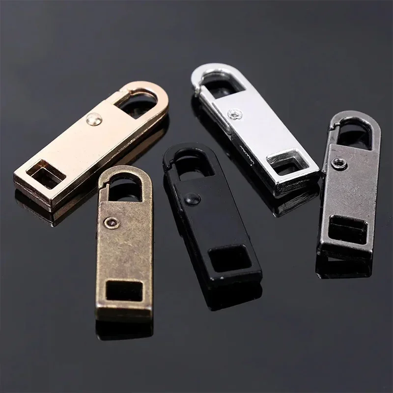 Metal Zipper Slider Puller Detachable Instant Repair Kit DIY Sewing Replacement Clothing Luggage Purses Universal Zipper 3pcs