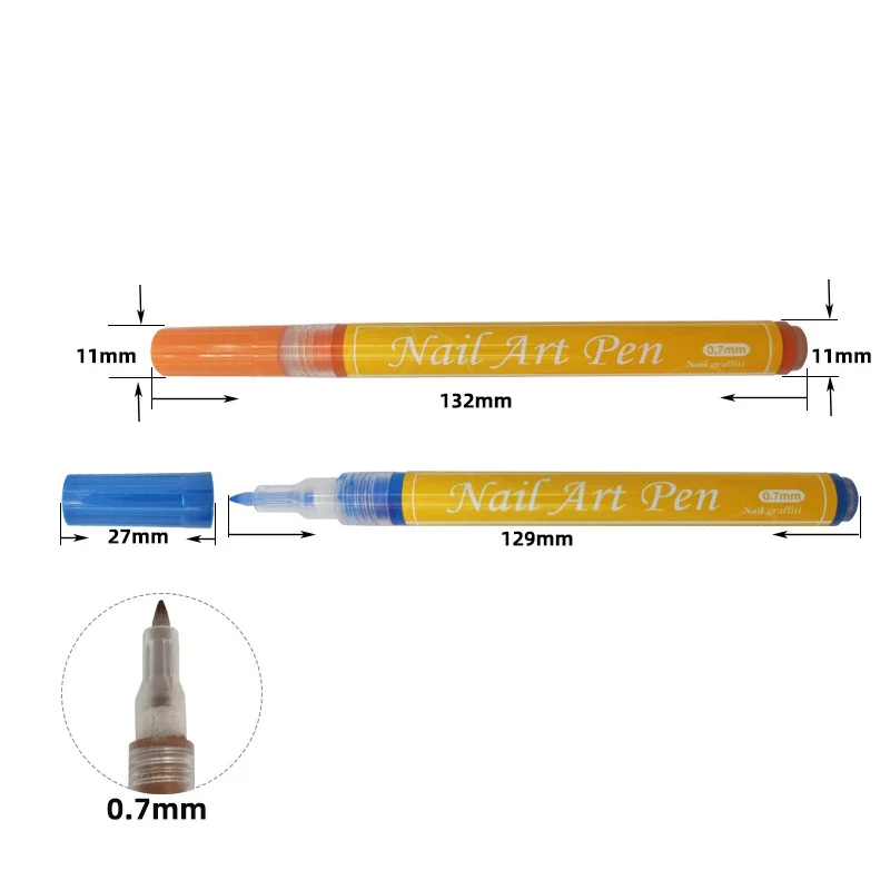8/12 색상 아크릴 네일 그래피티 펜, 수제 DIY 네일 컬러 페인팅 후크 라인, 빠른 건조 마커 펜, 아트 용품, 0.7mm