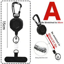 Retractable Anti - Theft Phone Holder with Belt Clip - Outdoor Travel Safety Tether Strap - 2PACK (Lanyard Set A)