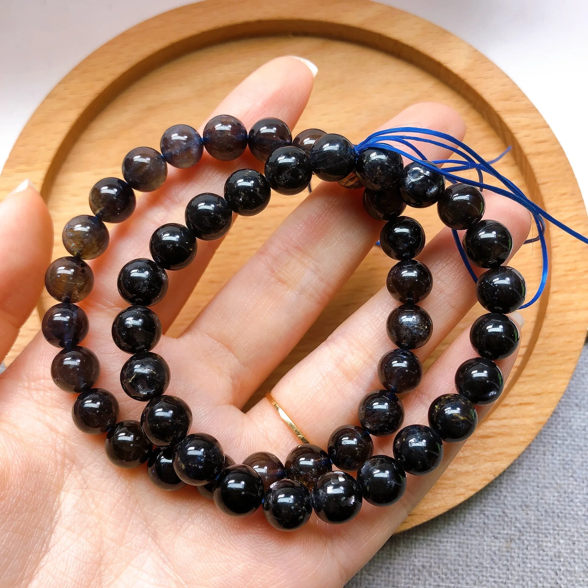 

Natural Cordierite Bracelet Handmade Women Healing Gemstone Crystal Strand Bangles Lovers Girlfriend Jewelry Gift 1PCs