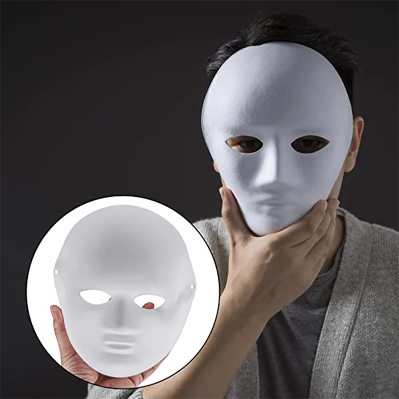 10 pz fai da te pittura polpa bianco maschere bianche pieno viso mezza  faccia maschere per feste in maschera puntelli in Costume per uomo donna  bambini - AliExpress