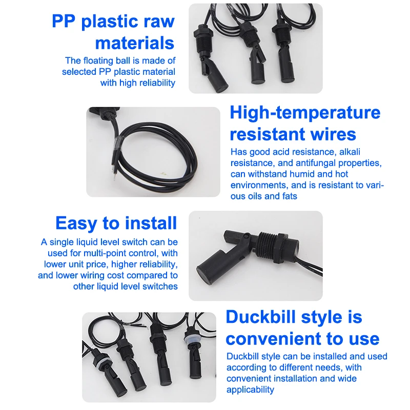 1Pc 12V-110V Fluid Elevation Tracker PP Plastic Orb Float Switch; Hydric Level Switch