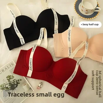 Reggiseno push up per seni piccoli Bralette regolabile con sollevamento senza cuciture Anti-cedimento Design senza anelli Rinforzatore di bellezza per la schiena Comfort 24 ore