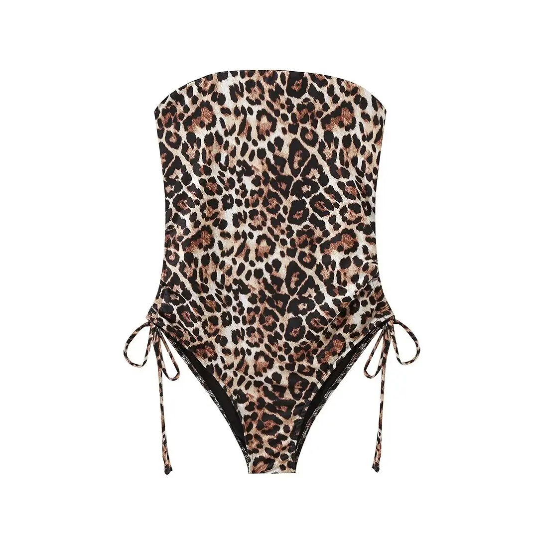 

BSK&TRAF women's 2024 new summer style European and American style fashionable slim animal print bandeau jumpsuit 2910006