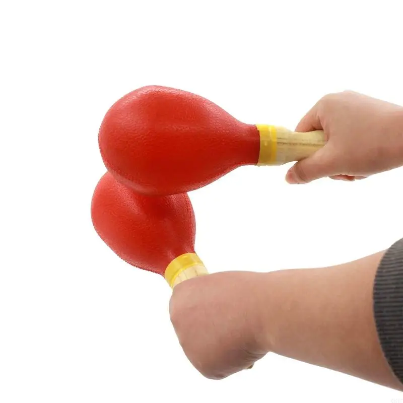 Q84C Children's Plastic Maraca Rattle 2pcs Musical Instrument Baby Music Sound for Children Music Gift Tools