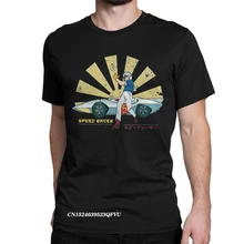 Camisetas de manga corta para hombre, Camisa de algodón de alta calidad, estilo Retro japonés, Mach 5, Anime, Harajuku, cuello redondo