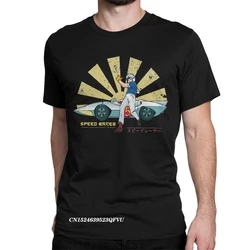Men T-Shirts Speed Racer Retro Japanese Mach 5 Anime Funny Premium Cotton Tee Shirt Harajuku Tops T Shirts Crew Neck Tops