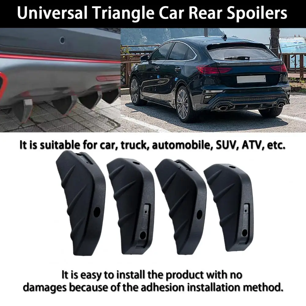 내구성 범퍼 디퓨저 스포일러, 컴팩트 리어 립 스포일러, 친환경 범용 장식 삼각형 리어 립 스포일러, 4 개