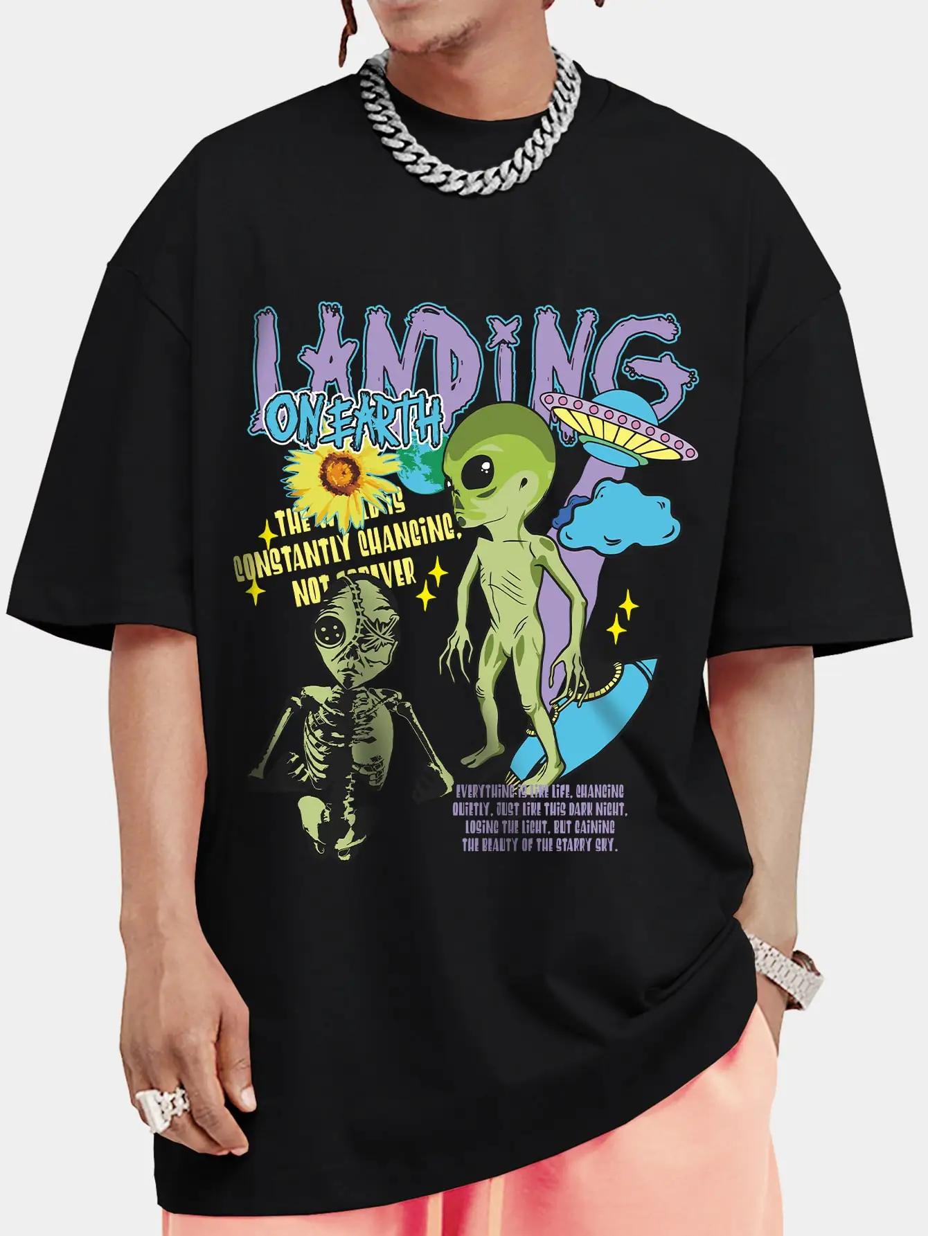 

Футболка Alien Fantasy Journey мужская с мультяшным принтом, хлопковый крутой модный топ с круглым вырезом и коротким рукавом, мягкие дышащие майки