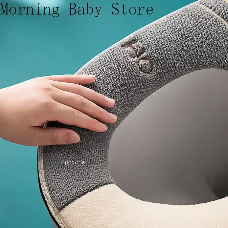 Cartoon Cat Shape Toilet Mat with Handle Thicken Plush Toilet Seat Cover Mat Universal Toilet Cushion Bathroom Aceesories 4