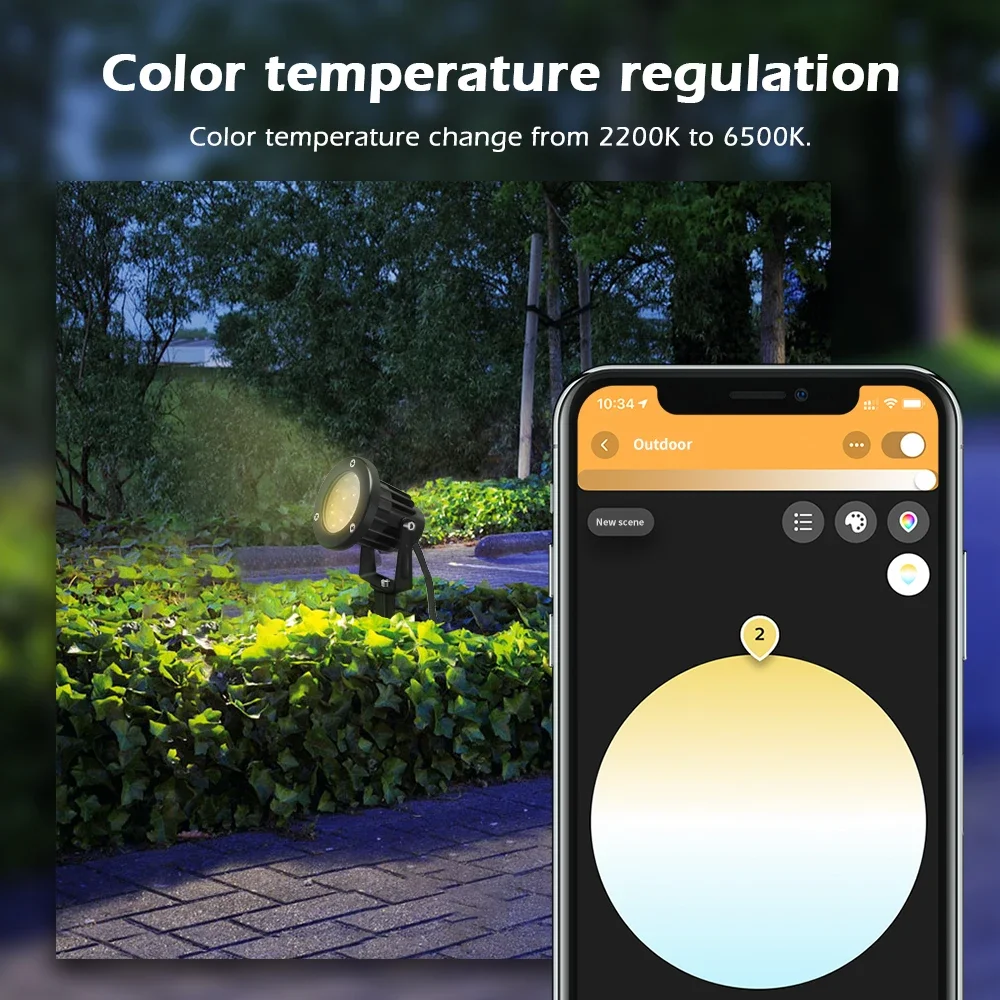 GLEDOPTO Zigbee 3.0 7W Garden Lawn Lamp Light AC/DC 24V 2200~6500K Work with SmartThings Tuya Echo Plus Alexa App Voice