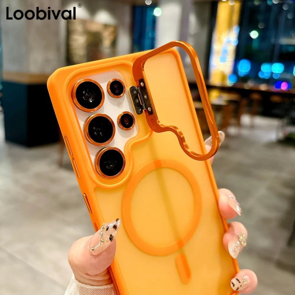 Ultra Flip-Up Lens Holder Phone Case with Magnetic Cover and Glass Lens Film