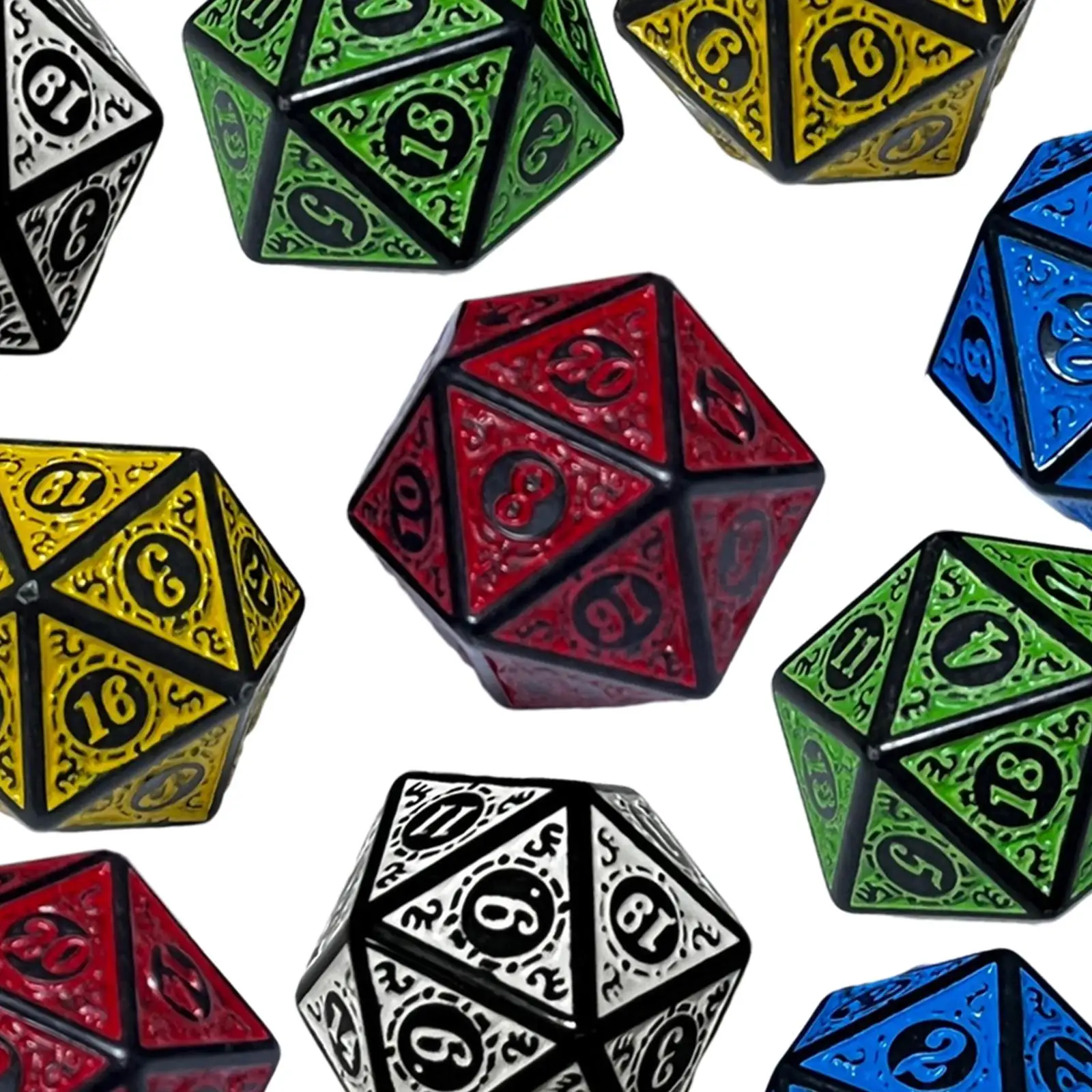 10Pcs Astrology Dice Entertainment Toy Collection Multi Sided Dices Acrylic 20 Sided Dices for Party Toy Role Playing Game