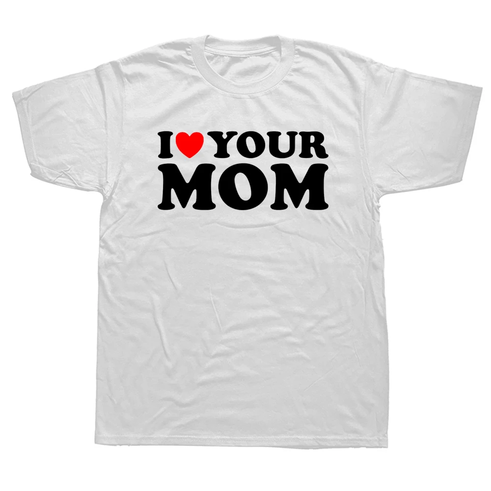 Tricou de vară cu mânecă scurtă de bumbac cu inimă ta, I Love Hot Moms, tricou de vară cu mânecă scurtă de ziua de naștere_voghion.com