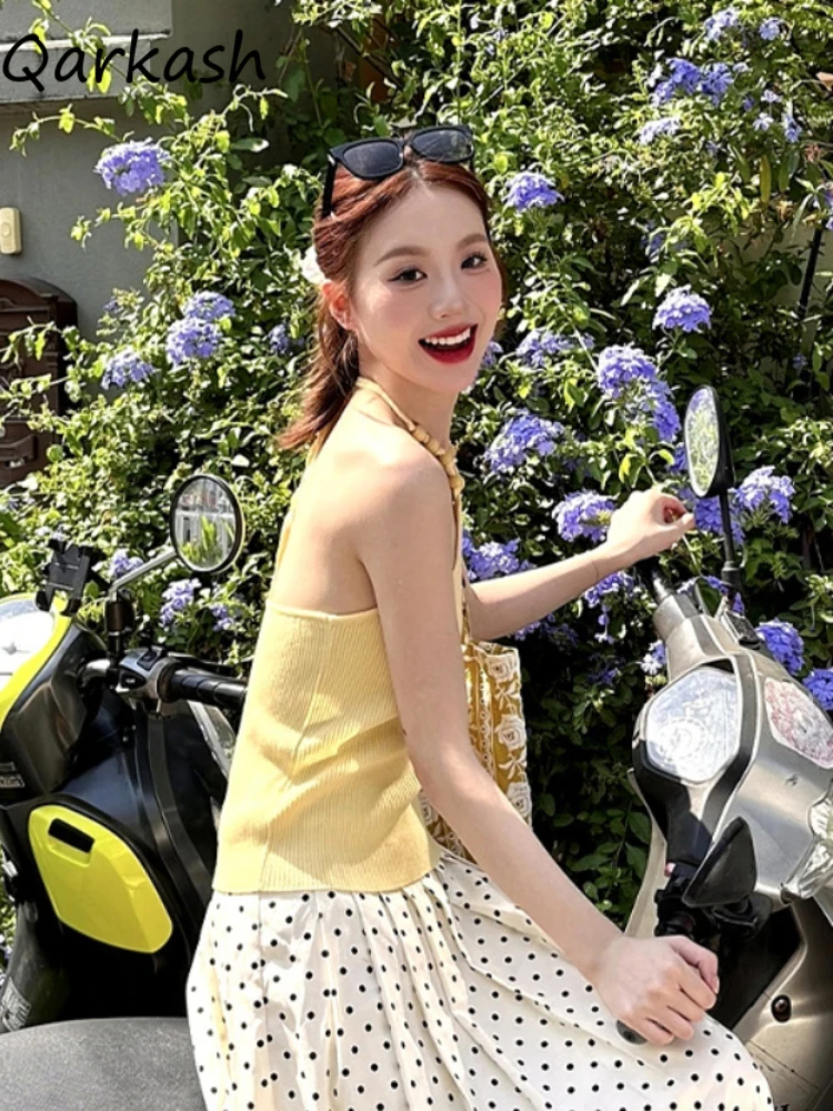 

Майка женская однотонная без рукавов, дизайнерская блузка с бисером, молодежная Милая шикарная универсальная уютная эластичная Повседневная рубашка с сим-карманом, Y2k