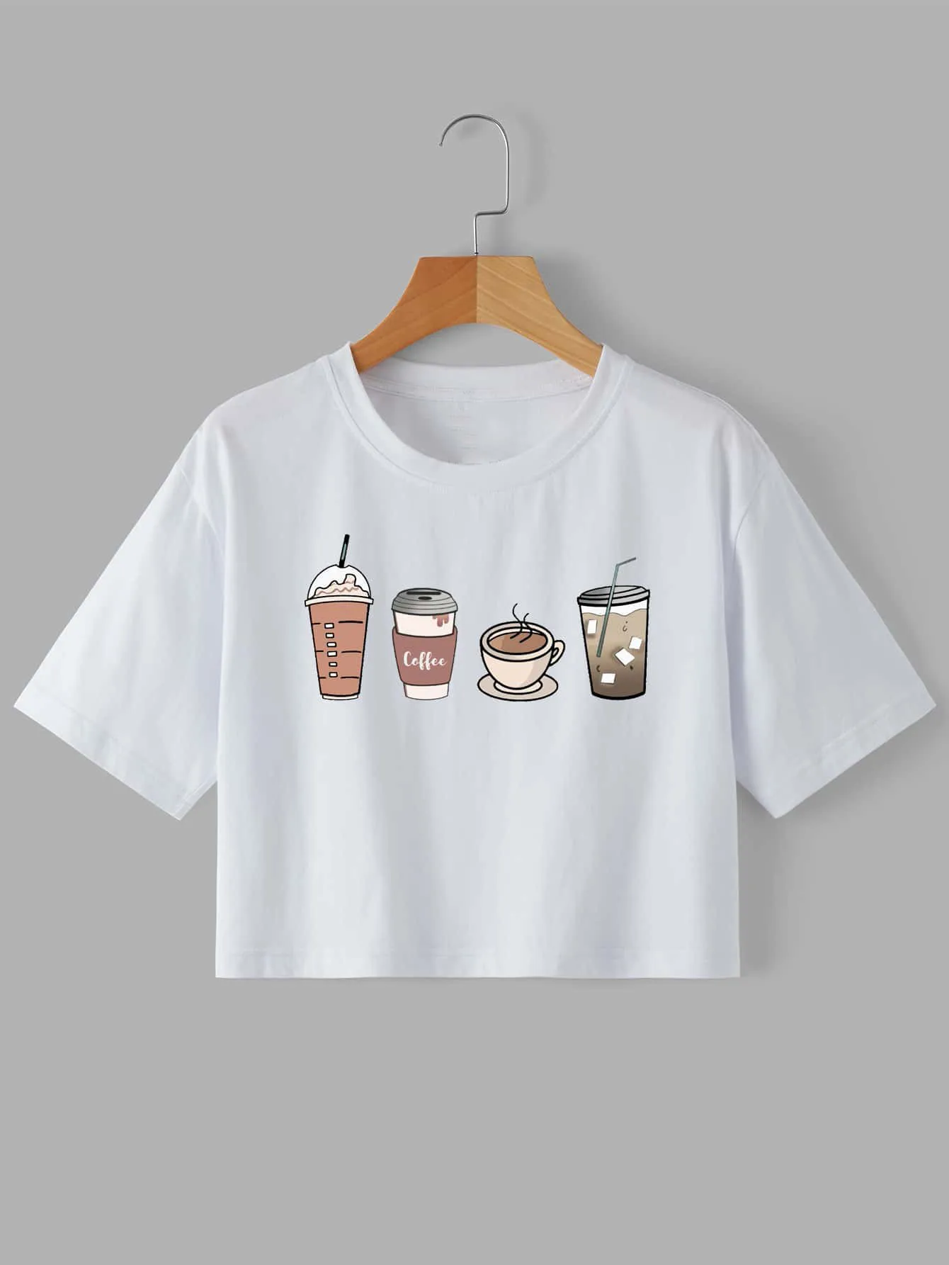 

Drinks Print Graphic Crop Tee