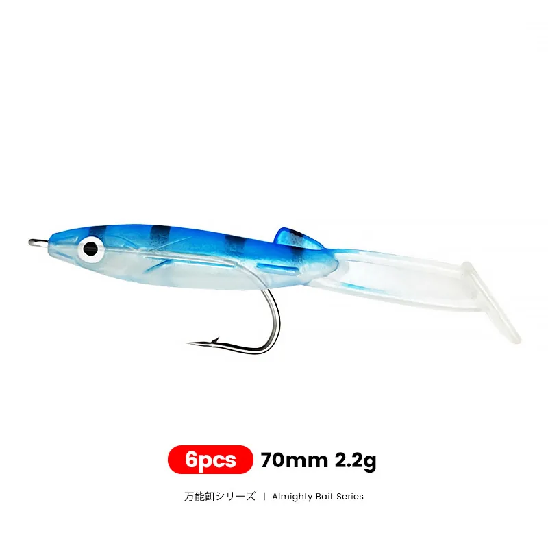 Bazooka 6 stücke Angel köder kleiner Silikon aal mit Haken Jigging Soft Jig Wobbler Wurm Pesca Isca Karpfen Bass Hecht Eis Winter Köder – Detail 12