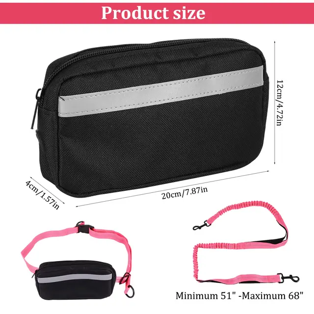 Reflective Dog Running Lead,Hands Free Dog Leash With Removable Waist Bag And Double Handle Leash,Suitable For All Dogs Breeds 6