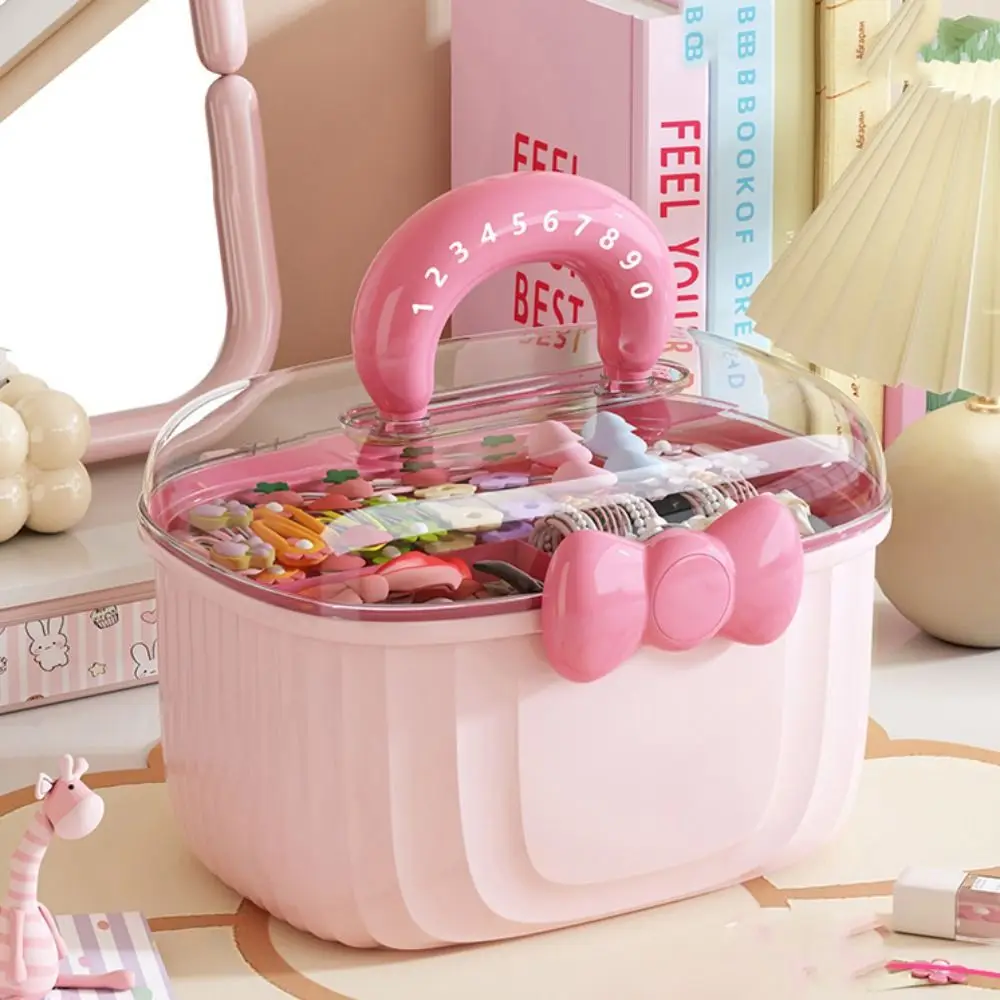 New Multi-layer Hairpin Storage Box Bowknot Waterproof Toy Organizer Box Hair Accessories Layered Container Girl