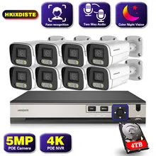 

8CH 4K NVR Kit POE Security Camera System Outdoor Waterproof 5MP Two-way Audio IP Camera Colorvu CCTV Video Surveillance System