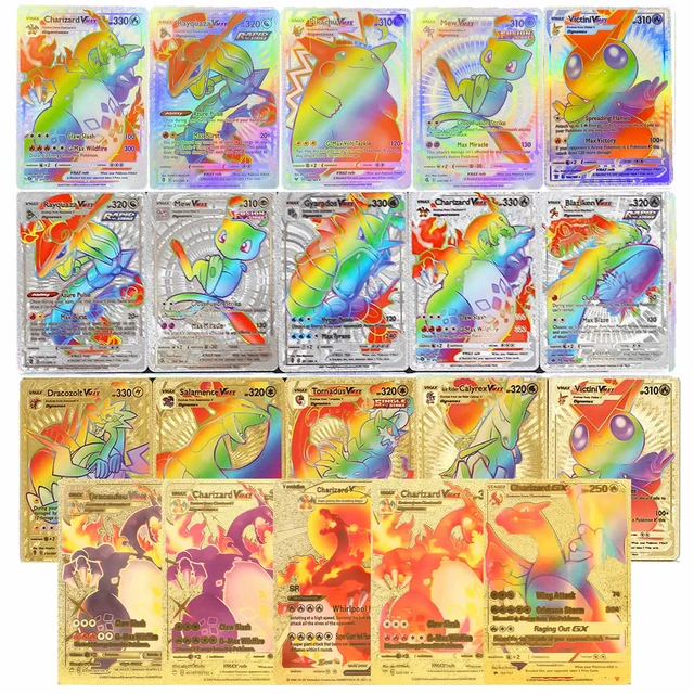 Carte Pokémon Arc-en-ciel Brillante, Feuille D'or Métallique