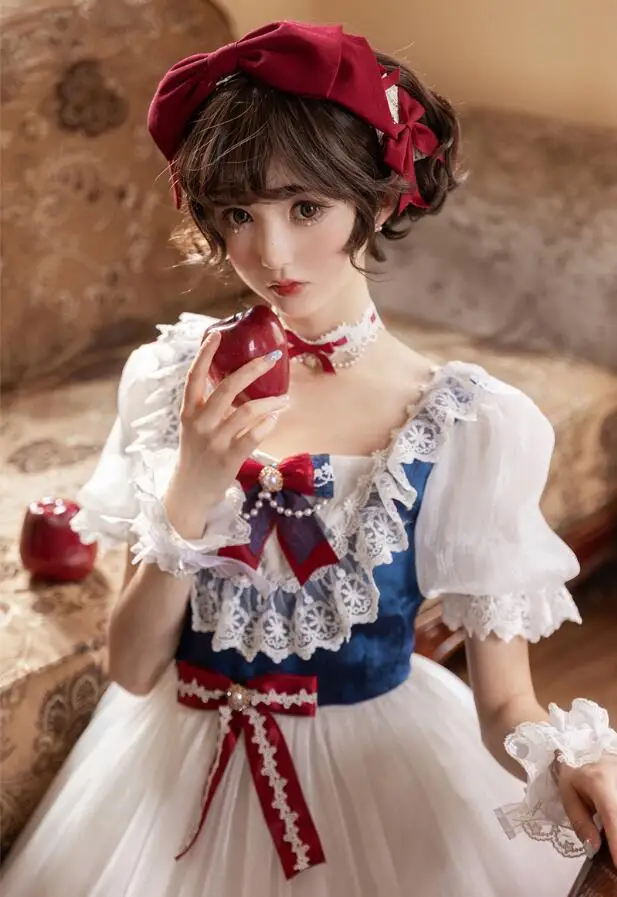 Snow White Bride Women's Lolita OP Short Sleeve Dress One Piece
